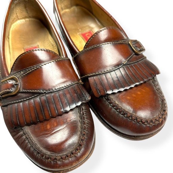 Cole Haan Loafers Mens 8.5 Shoes Kiltie Buckle Classic Brown Leather Dress Strap - Picture 8 of 13